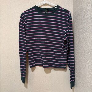 Wild Fable Dark Green Striped Top